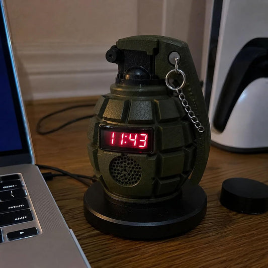 💣 Tactical Military Grenade Alarm Clock – Interactive Pin‑Pull Wake‑Up System