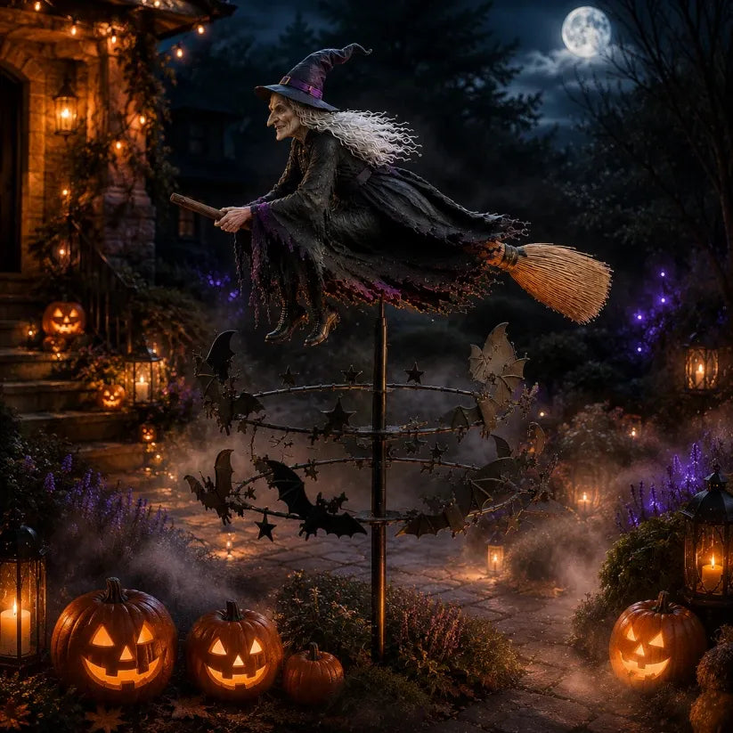 🧙♀️ Enchanted Witch Garden Wind Spinner
