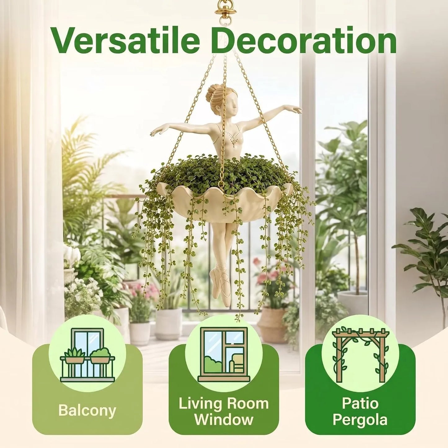 🩰 Ballet Dancer Hanging Planter