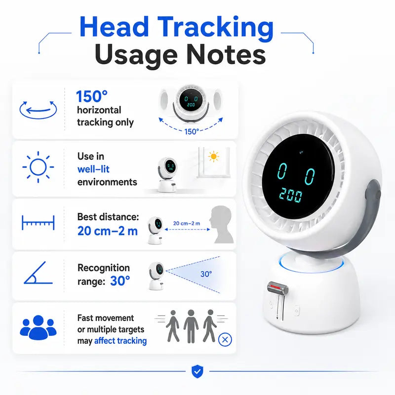 🌬️ Smart Head Tracking Desk Fan