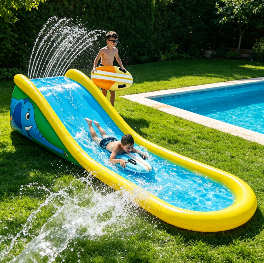 💦 15ft Inflatable Water Slide with Built-In Sprayer – Backyard Summer Fun for Kids 6+