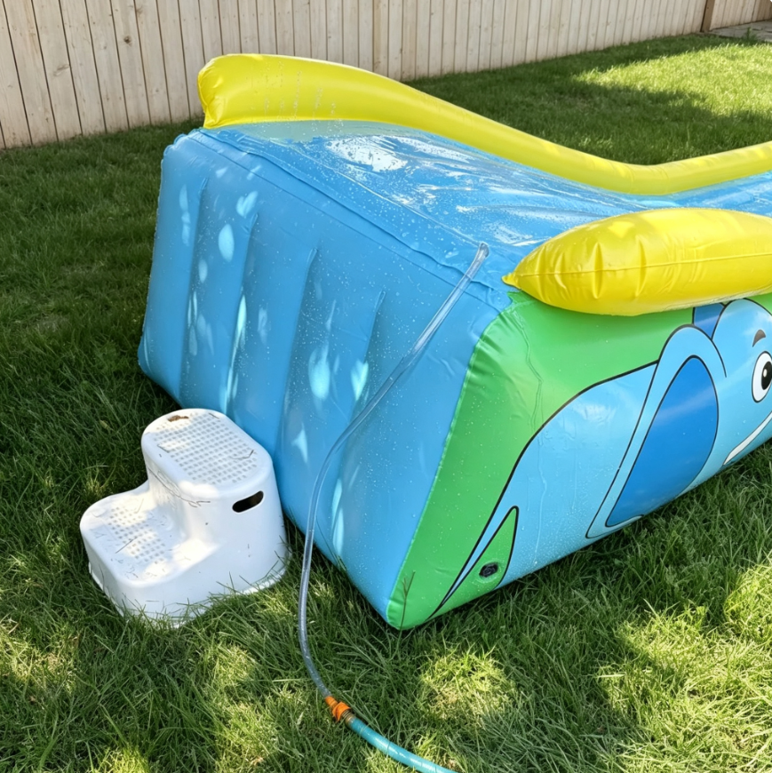 💦 15ft Inflatable Water Slide with Built-In Sprayer – Backyard Summer Fun for Kids 6+