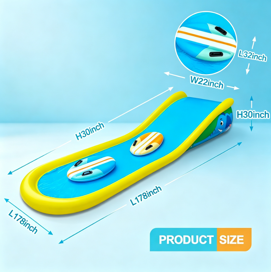 💦 15ft Inflatable Water Slide with Built-In Sprayer – Backyard Summer Fun for Kids 6+
