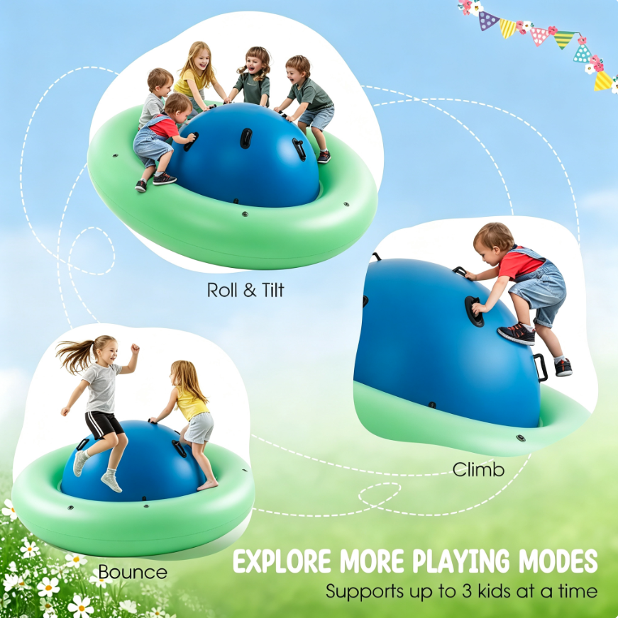 🎈 Inflatable Dome Rocker‑Trampoline – Multi‑Activity Bouncer for Kids 3+