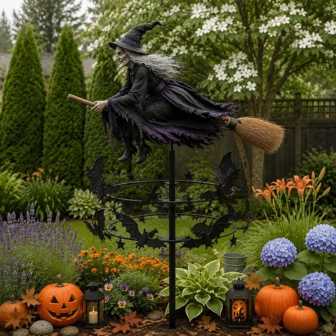 🧙♀️ Enchanted Witch Garden Wind Spinner