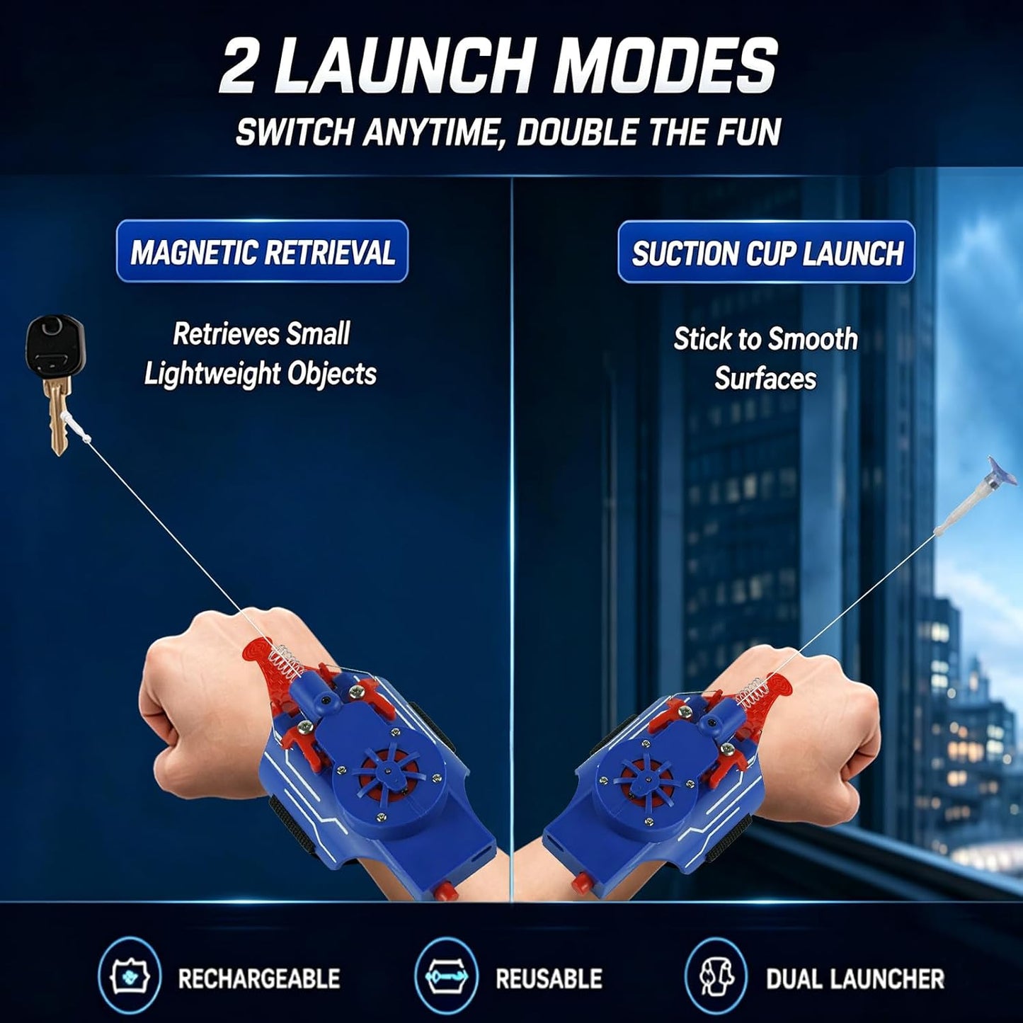 🕸️ Web Launcher with Gloves – Realistic Hero Action Toy for Kids & Adults