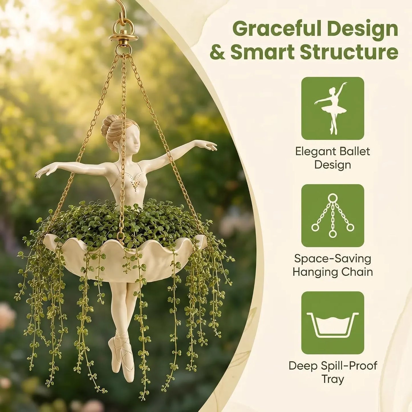 🩰 Ballet Dancer Hanging Planter