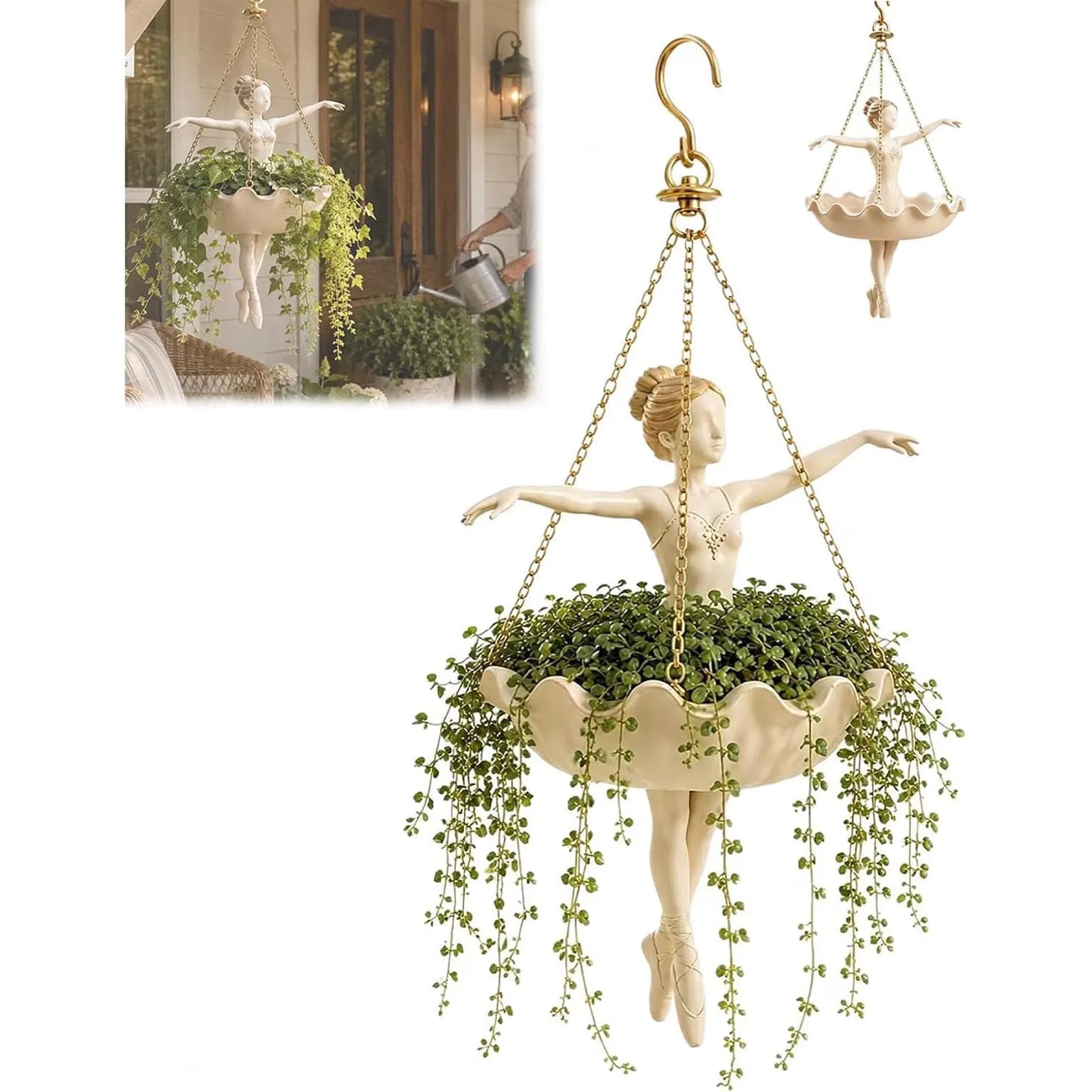 🩰 Ballet Dancer Hanging Planter