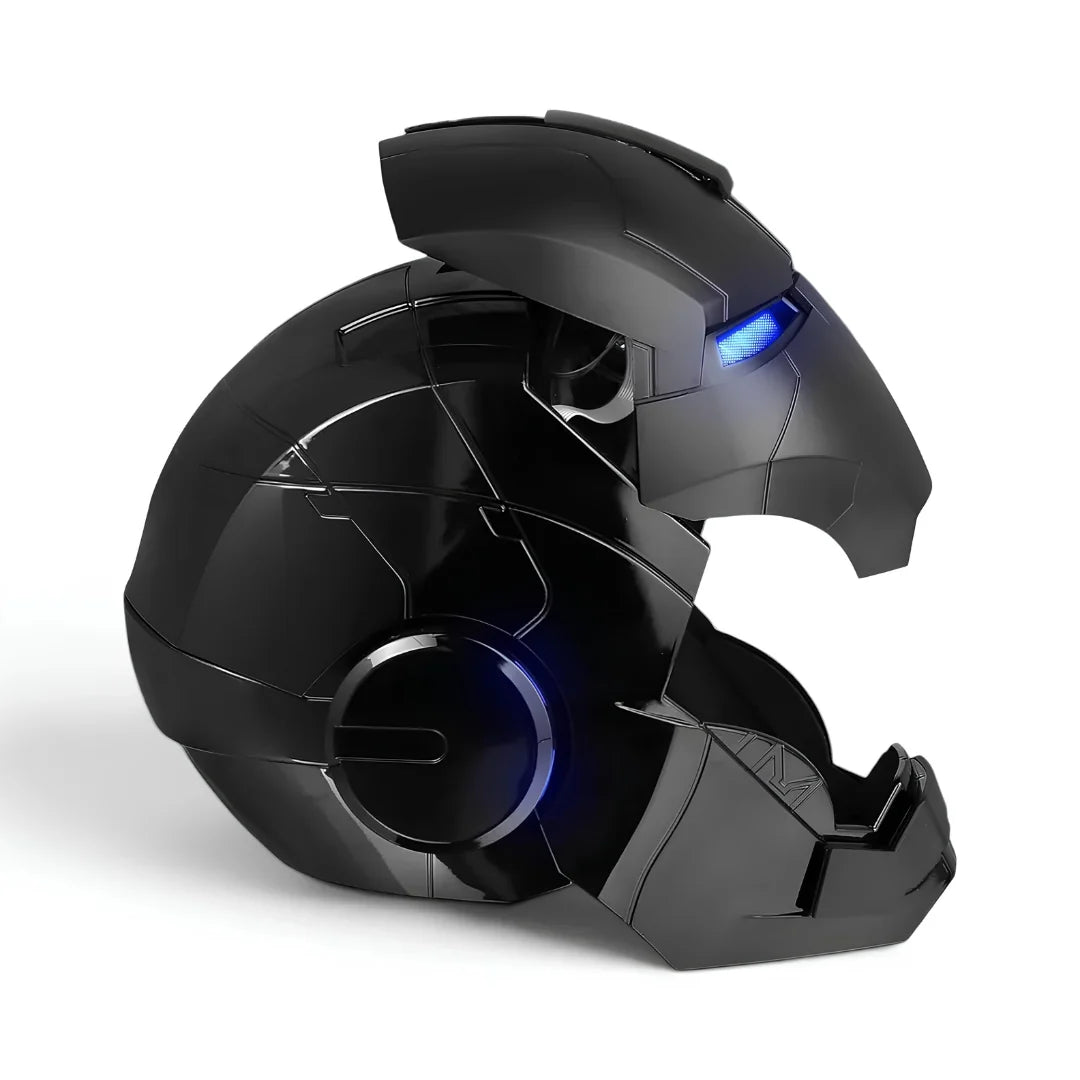 💥 Futuristic Mechanical Helmet – Interactive LED Opening with Voice & Remote Control