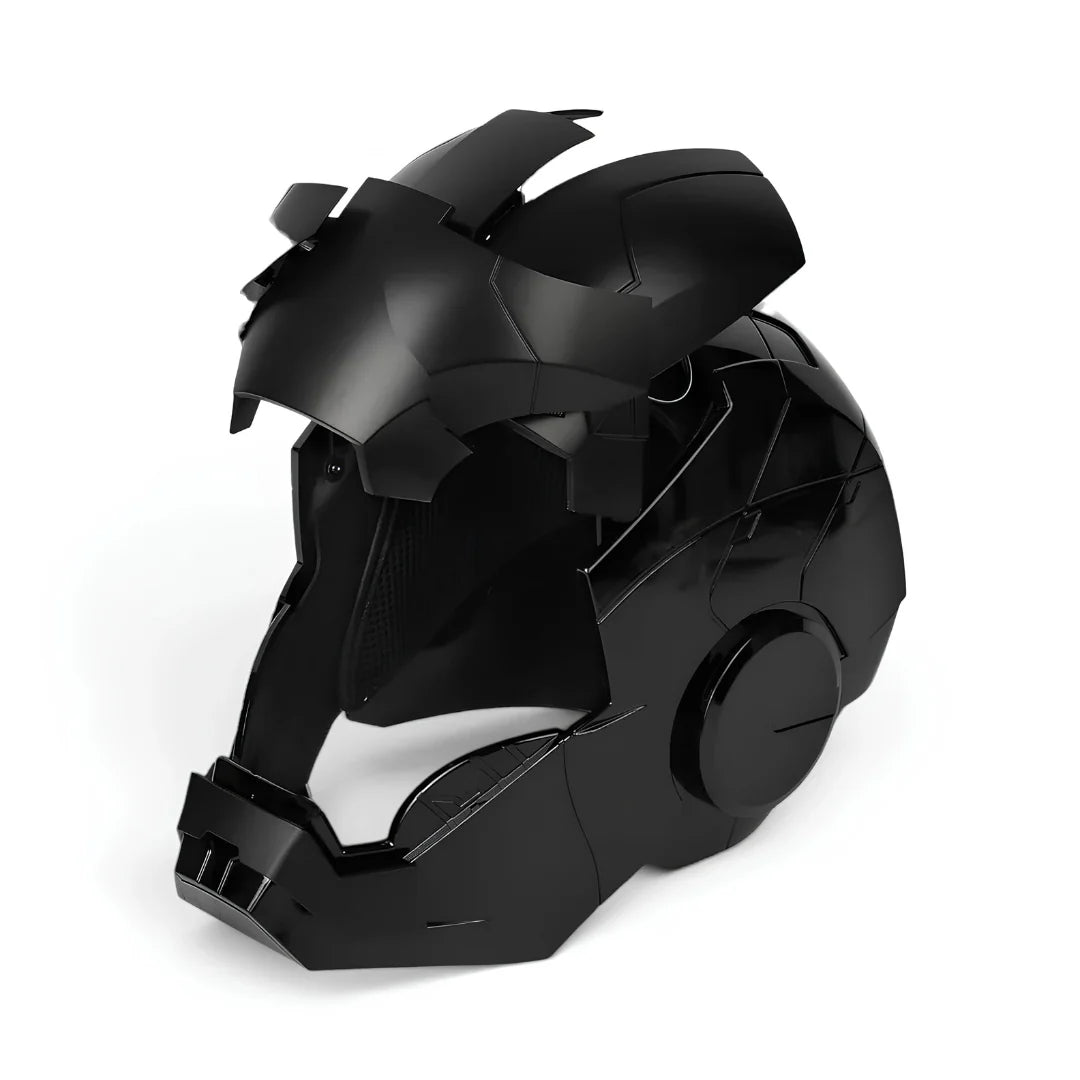 💥 Futuristic Mechanical Helmet – Interactive LED Opening with Voice & Remote Control