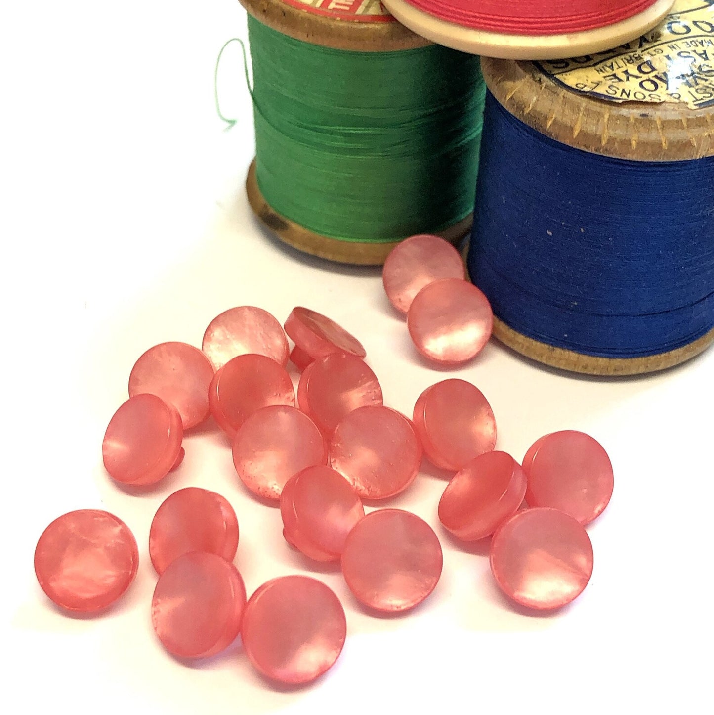 10pcs Pink Opalescent Shank Buttons: 10mm Small Buttons