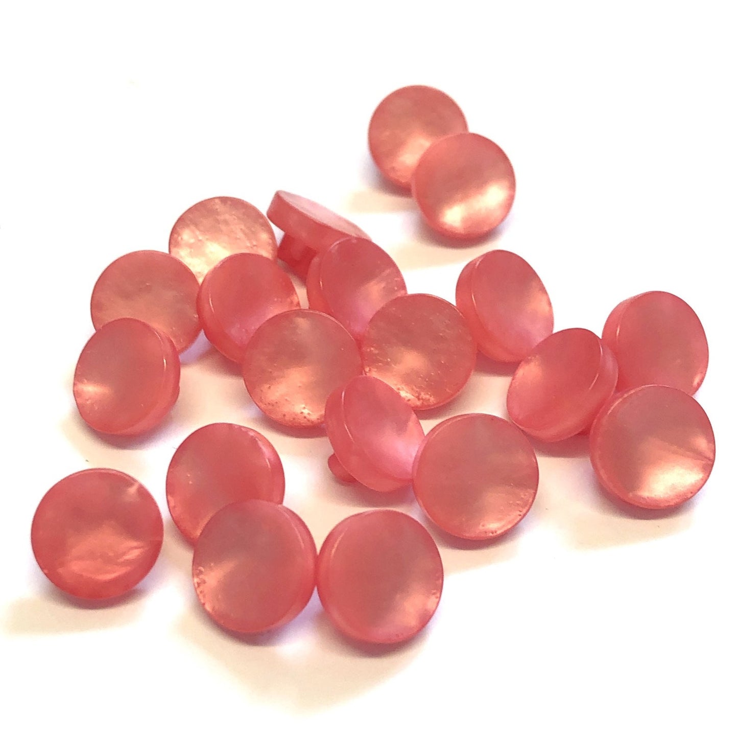 10pcs Pink Opalescent Shank Buttons: 10mm Small Buttons