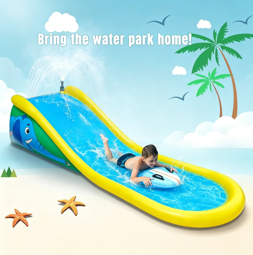 💦 15ft Inflatable Water Slide with Built-In Sprayer – Backyard Summer Fun for Kids 6+