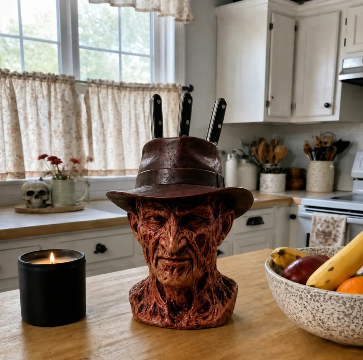 💀 Gothic Knife Holder – Unique Countertop Organizer for Creative Kitchens