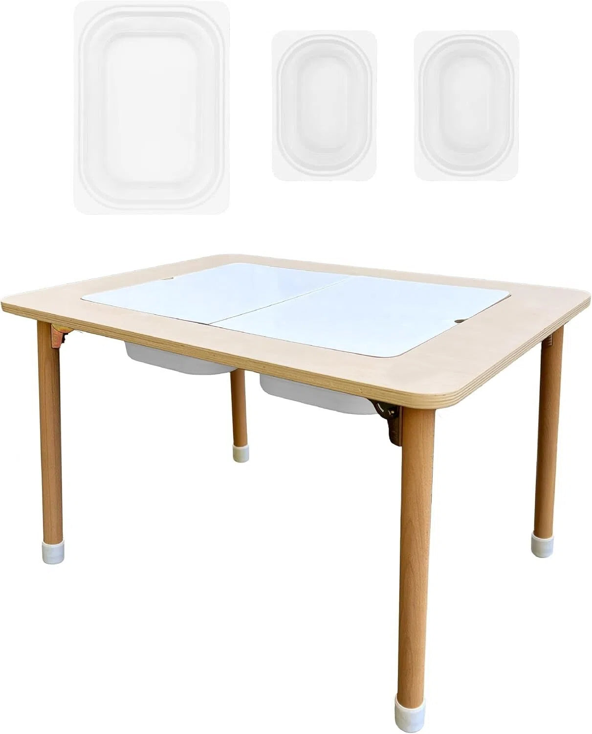 🎨4-in-1 Sensory Play Activity Table with Foldable Legs