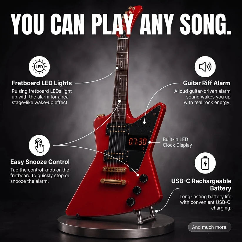 🎸 Guitar-Shaped Alarm Clock – Ready to Rock Your Mornings