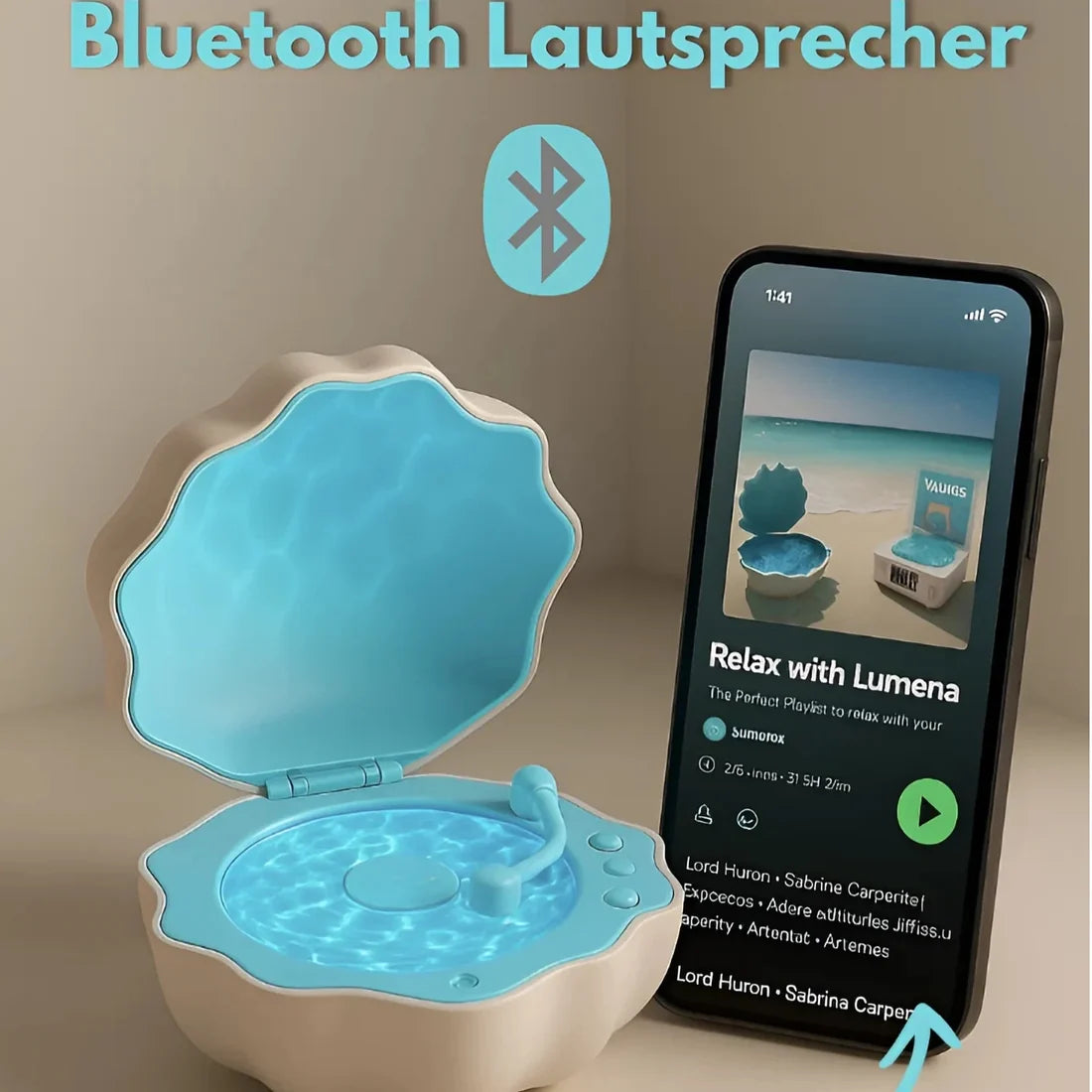 🌬 Ocean Wave Projection Lamp Bluetooth Speaker