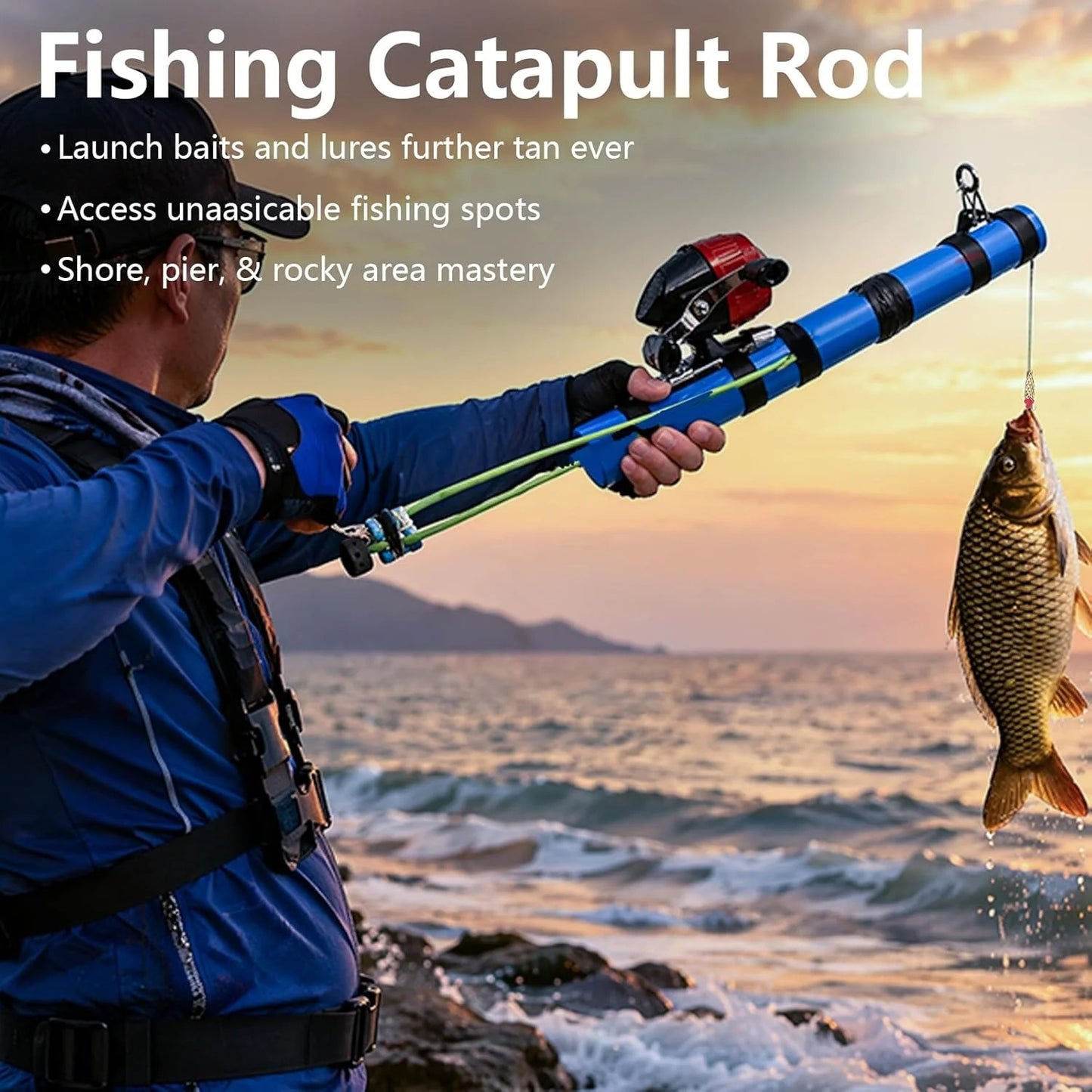 🎯 Slingshot Fishing Rod – Compact, Portable & Cast Anywhere