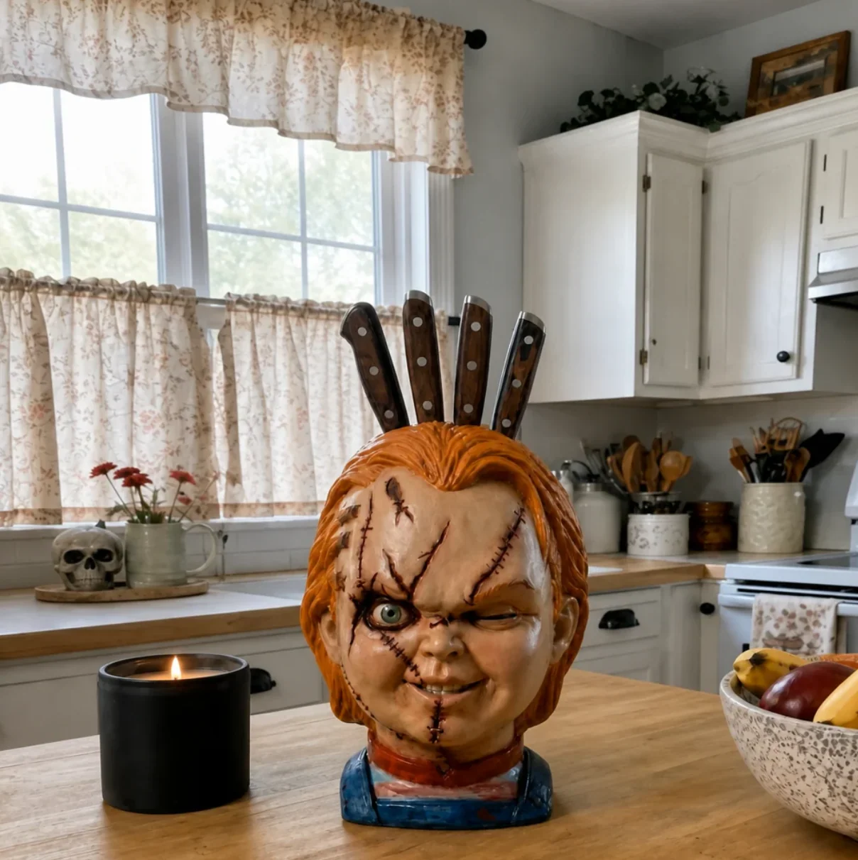 💀 Gothic Knife Holder – Unique Countertop Organizer for Creative Kitchens