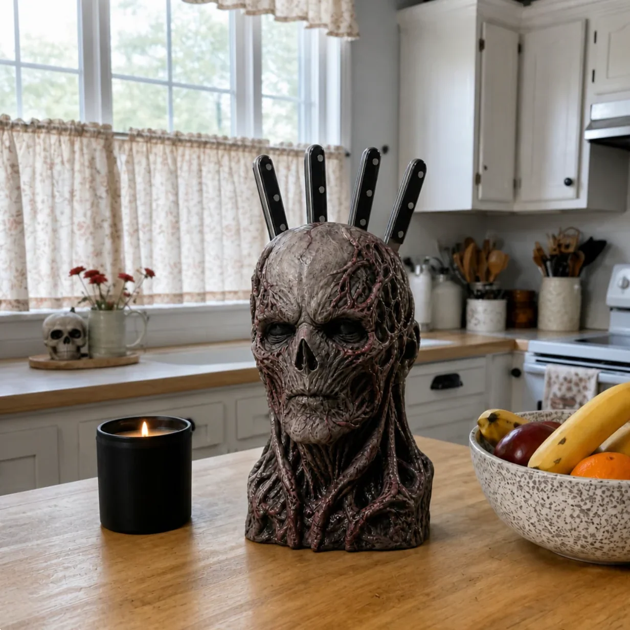 💀 Gothic Knife Holder – Unique Countertop Organizer for Creative Kitchens