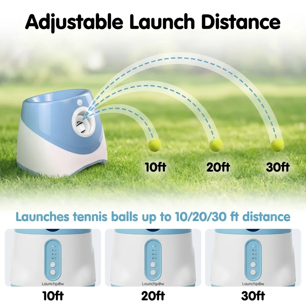 🐾Automatic Ball Launcher – Self‑Loading, Rechargeable, 3 Distance Settings